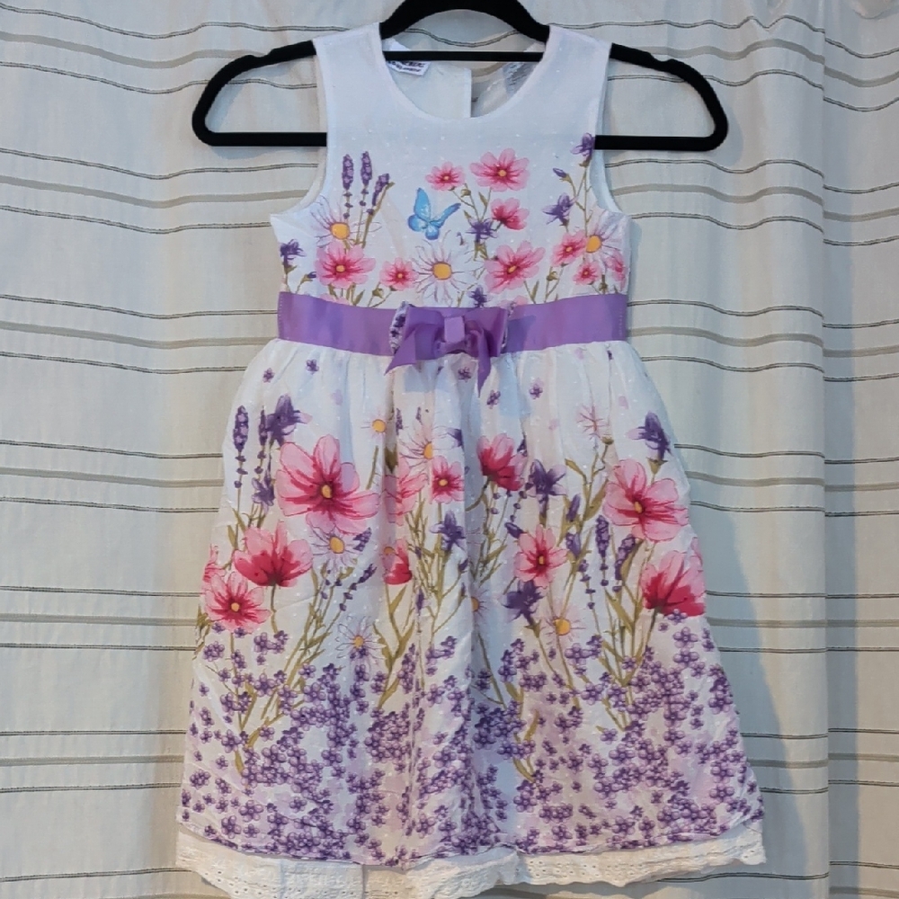 Blueberi Boulevard Floral Dress with Purple and Pink